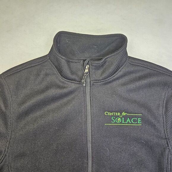 NEW Charles River Fleece‎ Lined Heritage Rib Knit Jacket Zip Logo Black Mens M - Picture 5 of 11